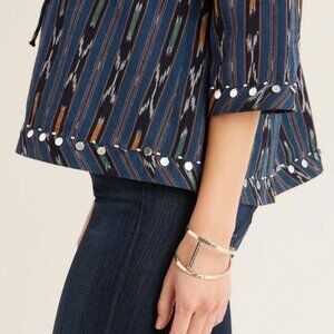 NWT WORLD MARKET Womens' Navy Blue Ikat Lightweight Devi Jacket L/XL